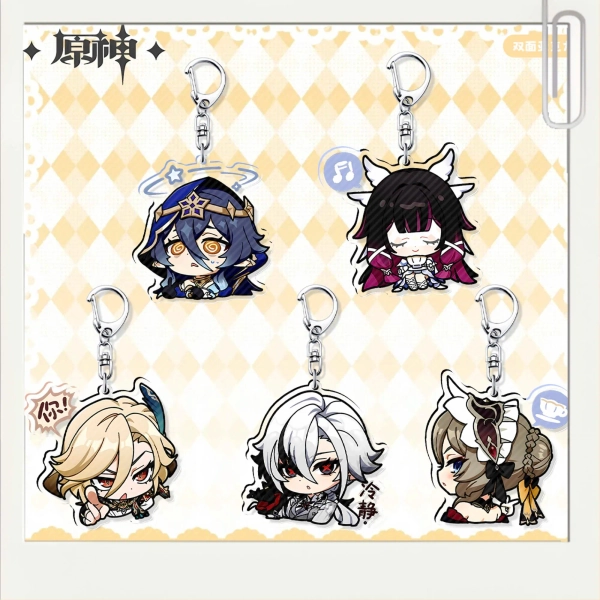 Genshin Impact 6cm Acrylic Keychain & 10cm  Acrylic Stand , Columbina, Arlecchino Gift for Players