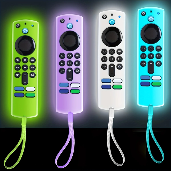 🟡For Fire Stick TV Remote Cover Glow In The Dark, For Firestick 3rd Gen Remote Case With Lanyard Silicone Sleeve Skin.