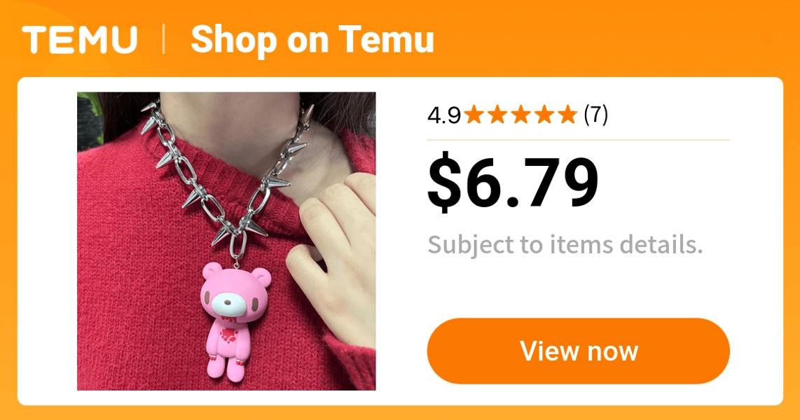   bear pendant necklace y2k style spiked chain features - Temu