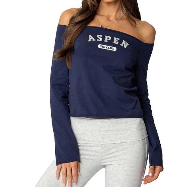 Edikted Women's Aspen Ski Club Off-the-Shoulder Top