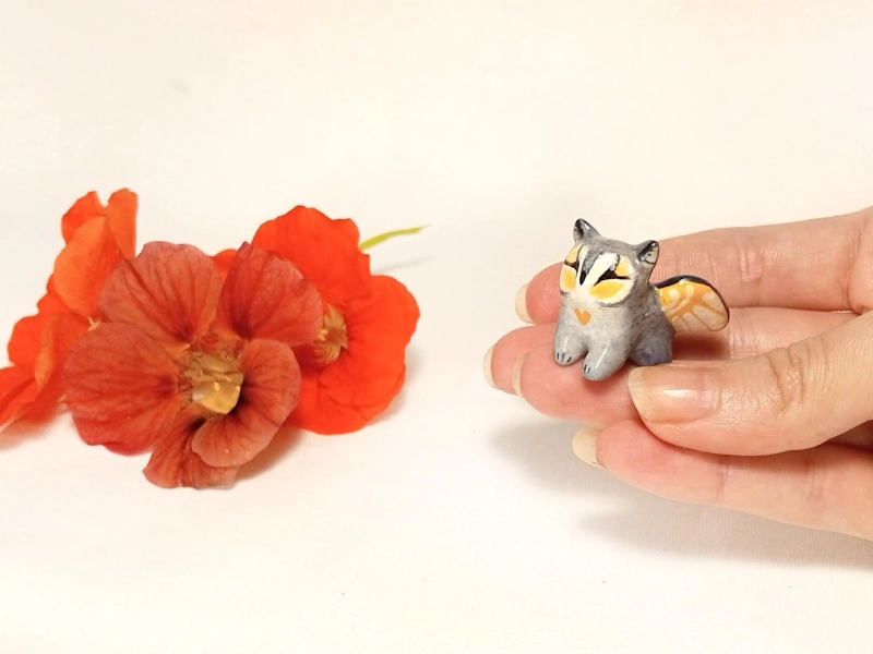 Baby Owl Griffin figure Small gryphon figurine TO ORDER Tiny clay animal Cute sculpture Cat griffin OOAK mini griffons totem kawaii gift
