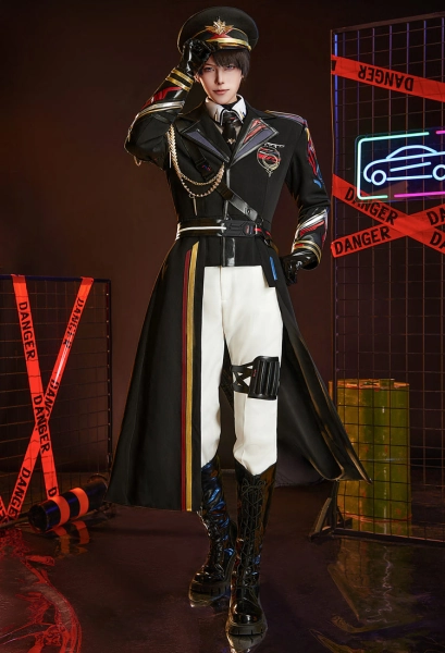 Love and deepspace Caleb Farspace Colonel Cosplay Costume Black Military Uniform Set