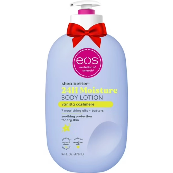 eos Shea Better 24H Moisture Body Lotion, Vanilla Cashmere, for Dry Skin, 16 fl oz
