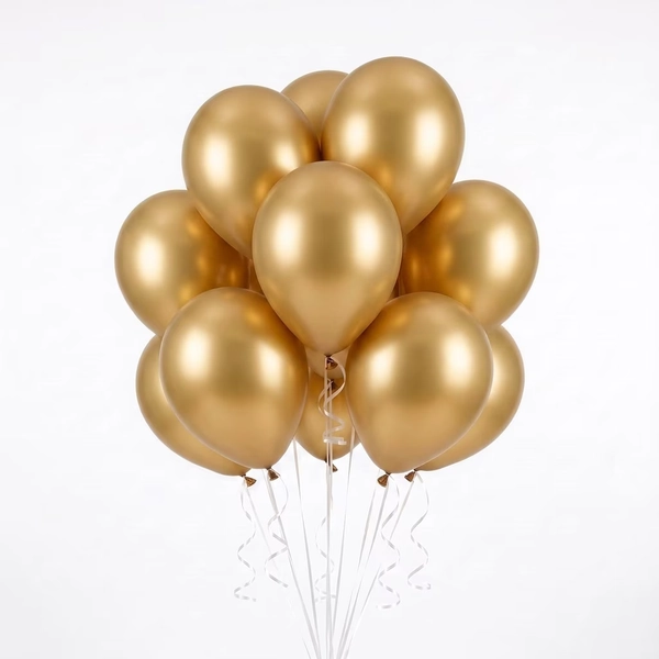 12" Gold Metallic Latex Balloons with Chrome Effect, 5 Pieces, by Way To Celebrate - Walmart.com