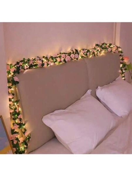 1 Set 94.49 Inch/3-Meter Romantic Pink Rose LED String Lights, Suitable For Desk, Door-Frames, Windowsills And Headboards - Perfect For Weddings And Parties, Valentine Day, Gift Gifts Birthday Graduation,Fake Plants Home Decor Christmas Decorations Room Decor Christmas