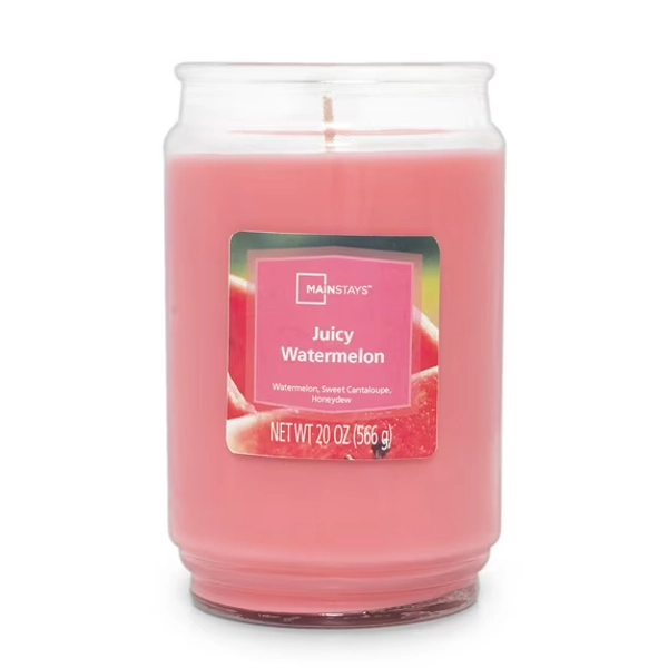 Mainstays Juicy Watermelon Scented Single Wick Candle, 20 oz.