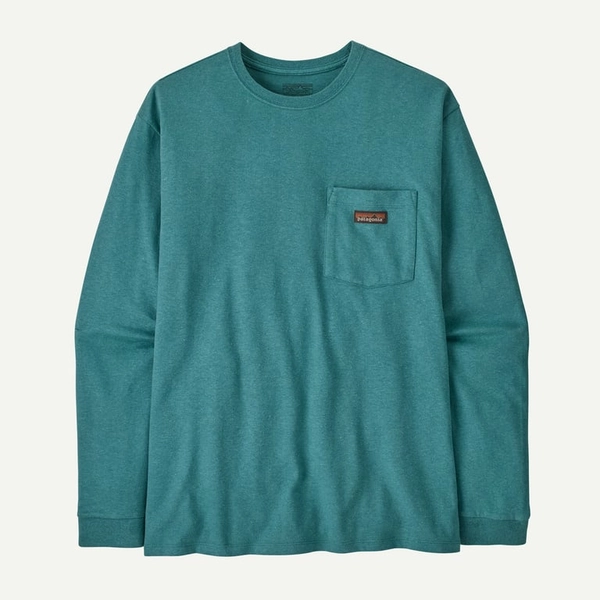 M's Long-Sleeved Work Pocket T-Shirt - Wetland Blue
