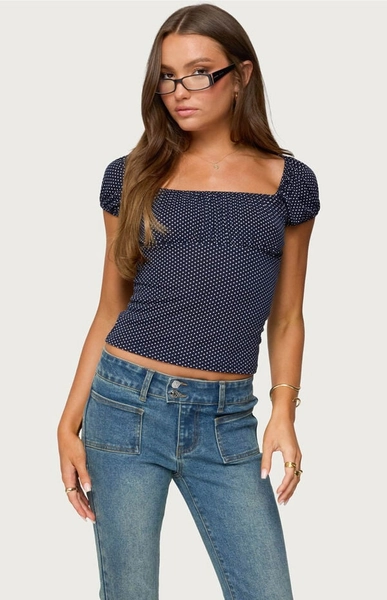 Stefania Polka Dot Top