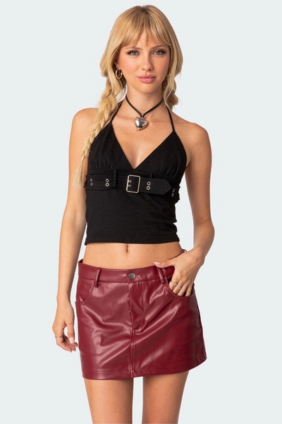 Birdie Buckle Belted Top – edikted