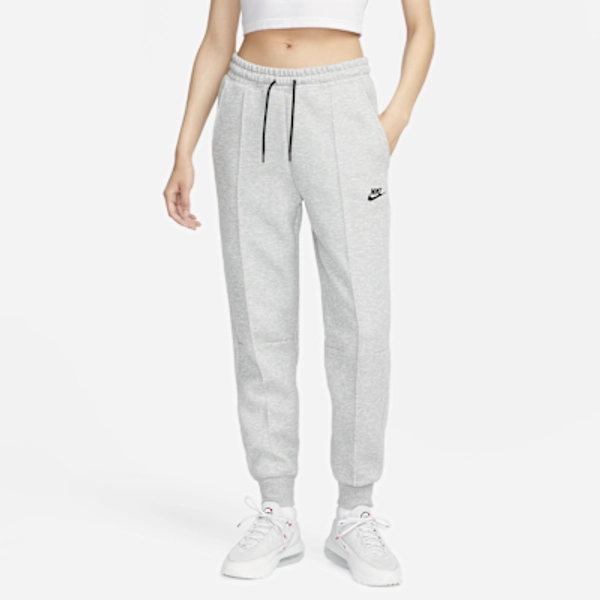 Nike Sportswear Tech Fleece Women's Mid-Rise Joggers - Dark Grey Heather/Black - Size XS