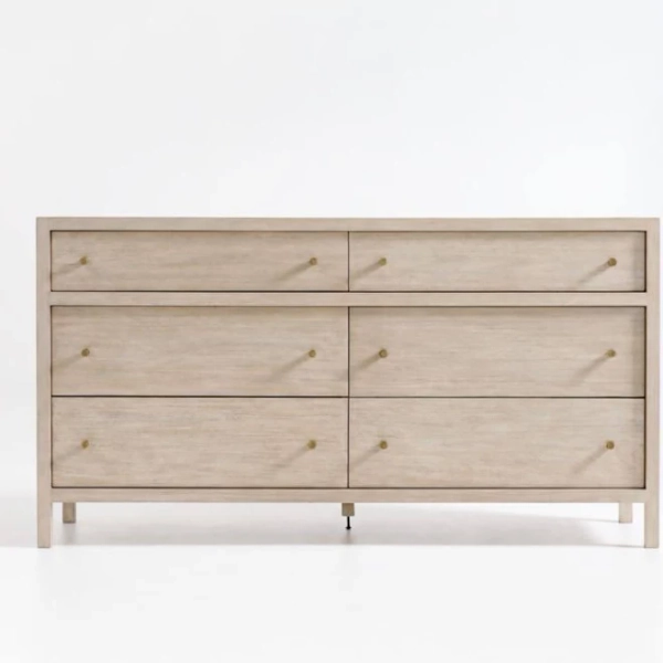 crate & barrel Keane 64" Solid Wood 6-Drawer Dresser