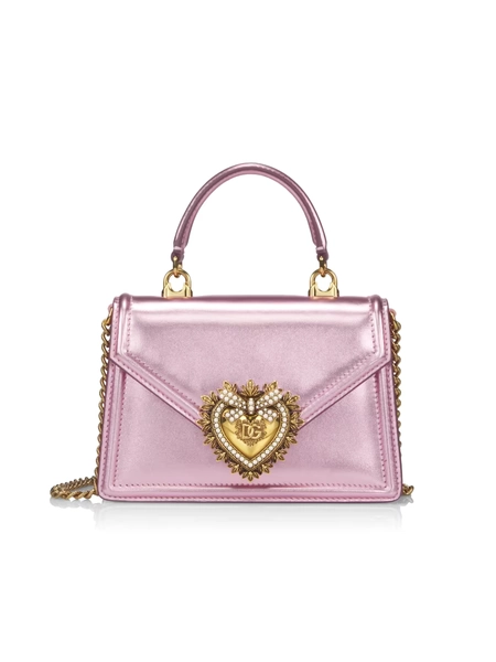 Dolce&Gabbana Devotion Metallic Leather Top Handle Bag | Saks Fifth Avenue