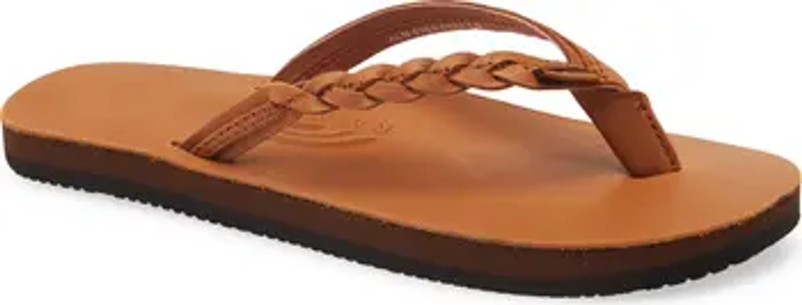 Rainbow 'Flirty' Braided Leather Flip Flop