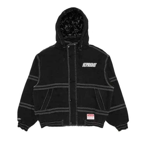 Buy Supreme x Mitchell & Ness Twill Stadium Jacket 'Black' - FW24J106 BLACK | GOAT
