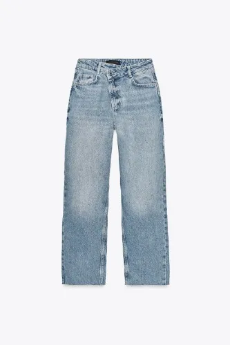  Z1975 HIGH WAISTED CROSSOVER WAIST STRAIGHT JEANS
