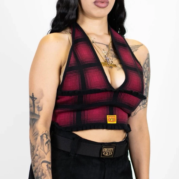 Fb County Flannel Halter Top
