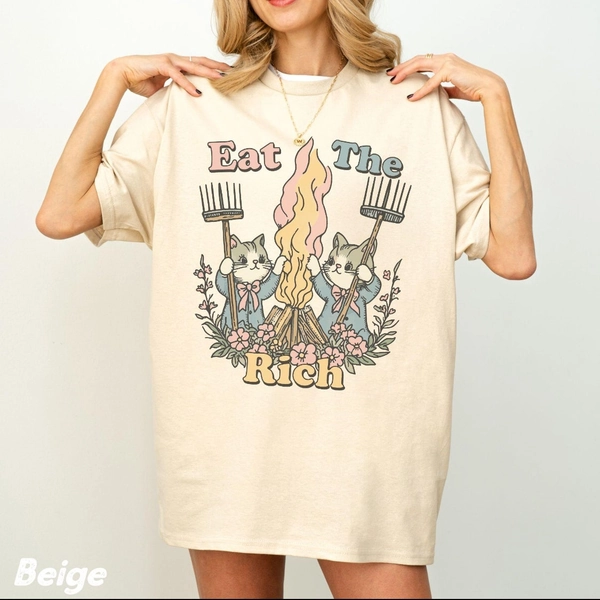 Eat The Rich Cats T-Shirt Unisex,Feminist Shirt,Anti Capitalism TShirt,Leftist movement,Left Liberal Shirt,Feminist Gift