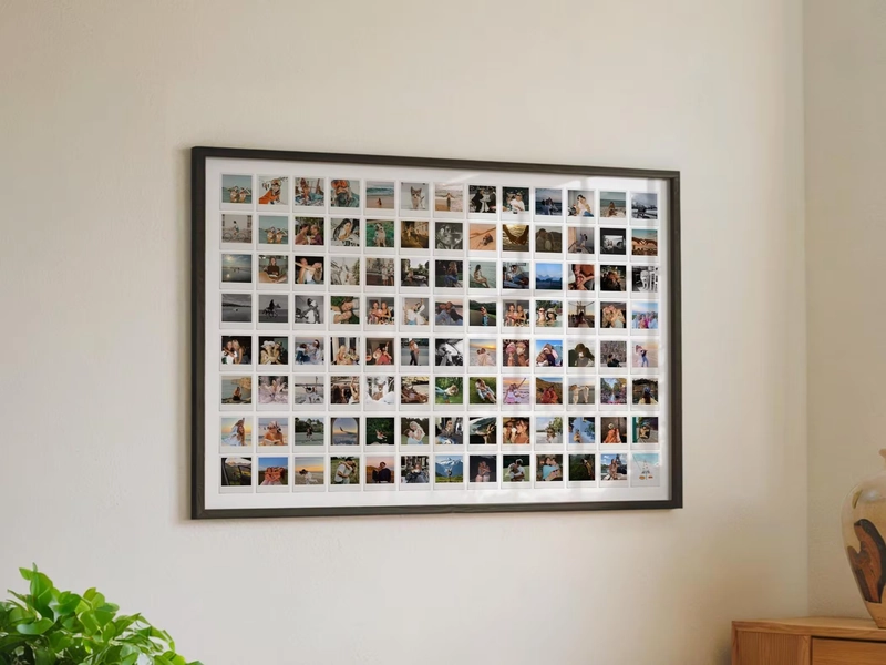 Custom Polaroid Collage Wall Art, Anniversary Photo Collage Print, Sister Best Friend Birthday , Retro-Inspired Framed Print, Christmas Gift