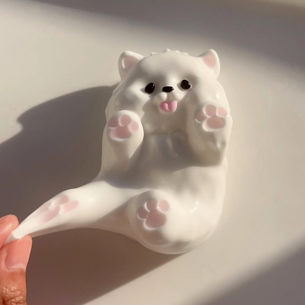 Pink Dog, Handmade, Taba Squishy, Sticky, Toy,  Soft, Stress Relief, Silicone, Gift, NOT TPR