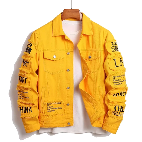 Men's y2k Denim Jacket Jeans Clothing Patches Windbreaker Cotton Stretchy Trucker Jacket for Men Cowboy Letter Designer Fashion - AliExpress 200000343