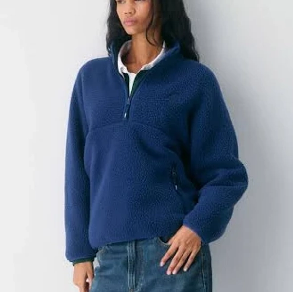 Tna Women's Polartec Thermal Pro 1/2 Zip Sweater in Byron Blue | 2XS