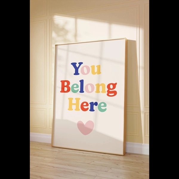 Classroom Poster Colorful Classroom Decor Motivational Classroom Wall Art, Educational Print Trendy Class Poster Playroom You Belong Here
