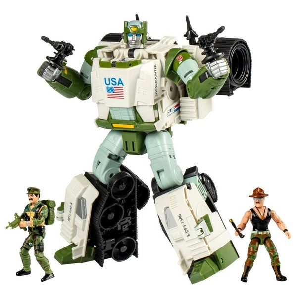 Hasbro Transformers x G.I. Joe Autobot Kup Triple T Tank 8.98-in Action Figure Set with Leatherneck and Sgt. Slaughter