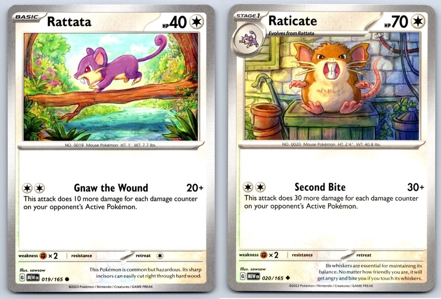 Rattata/Raticate - Scarlet Violet 151 019/165 Pokemon TCG Card