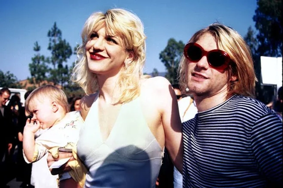 Poster Kurt Cobain, Courtney Love and baby, 40 × 26.7 cm