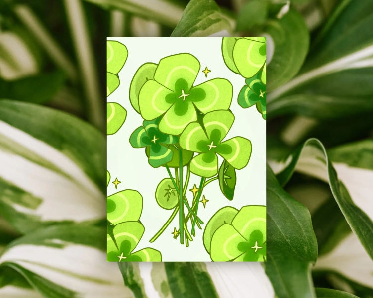 Lucky Clover - 5x7" Premium Soft Touch Art Card