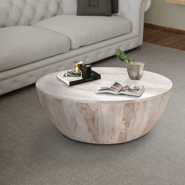 Joss & Main Teasdale Solid Wood Single Drum Coffee Table & Reviews | Joss & Main