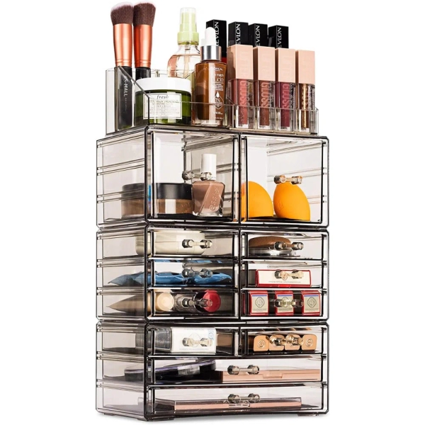 Sorbus 12 Drawer 4-Piece Makeup and Jewelry Organizer Case and Top Shelf & Reviews | Wayfair