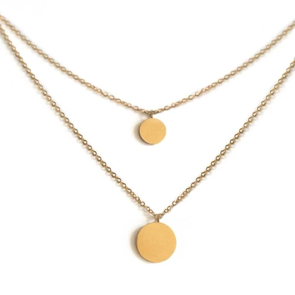 Arvo Layered Double Disc Necklace