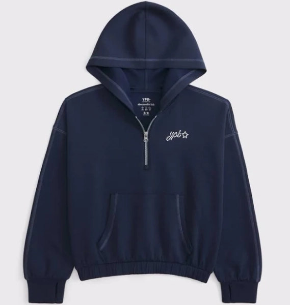 Abercrombie Kids Girls Neoknit Quarter-Zip Hoodie