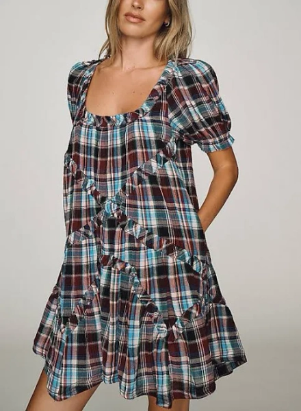 100% Cotton Textured Mini Dress by Pilcro, Size: L Petite at Anthropologie
