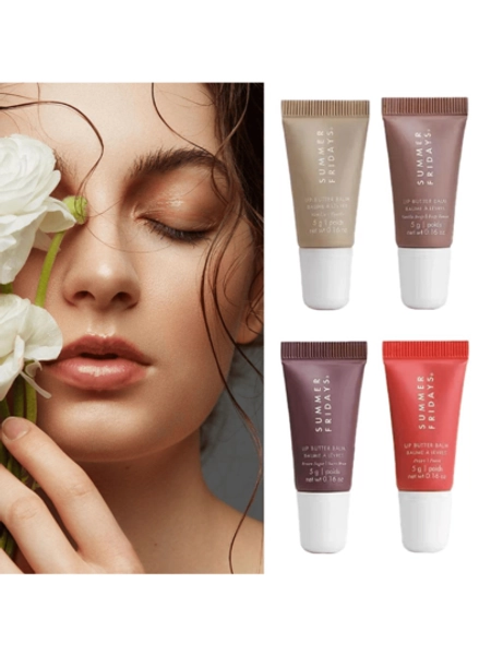 4pcs Summer Lip Glaze Set Vanilla Brand Long-Lasting Moisturizing Daily Gift Practical Non-Sticky High-Gloss Color Korea Lipbalm