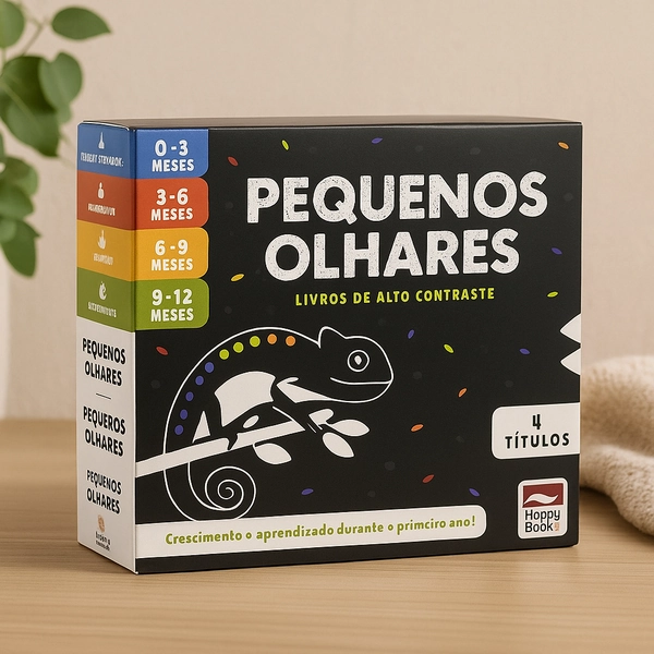 Pequenos Olhares - Livros de Alto Contraste para Bebês 0-12 Meses: Estimulação Visual e Cognitiva | Shopee Brasil