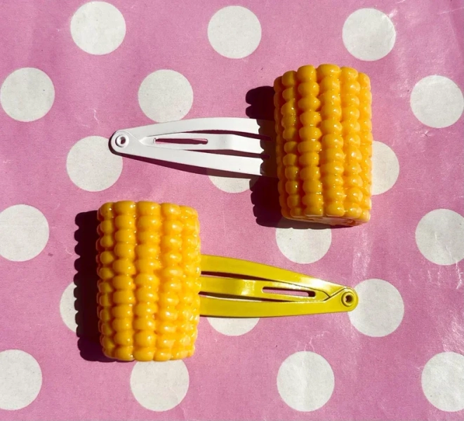 Kawaii corn on the cob hair clip