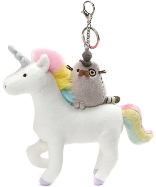 GUND GUND Fancy Pusheen on a Unicorn Plush Keychain