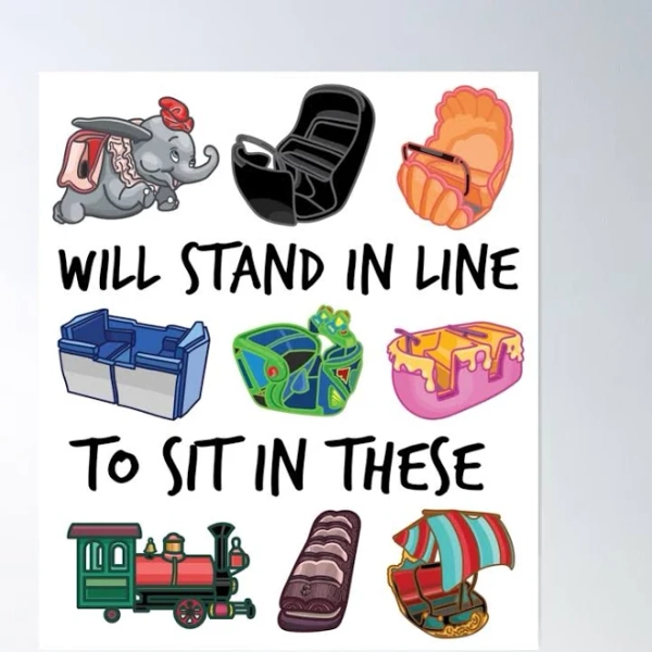 Ride Vehicles (With Caption) Disneyland Poster by laughingplace55