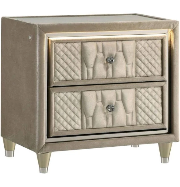 Coaster LORIENT 2-Drawer LED Nightstand with USB