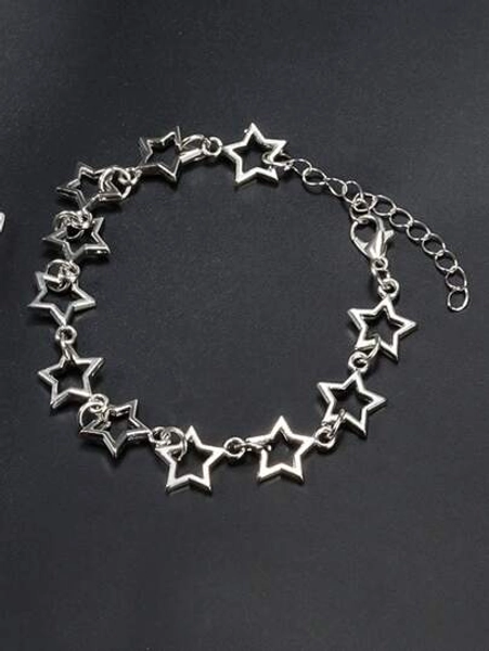 Vintage Punk Y2k Star Chain Lightweight Bracelet Aesthetic Accessories Grunge Cool Couple Friendship Jewelry For Women