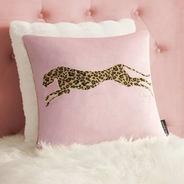 Juicy Couture Reversible Velvet Cheetah Pillow