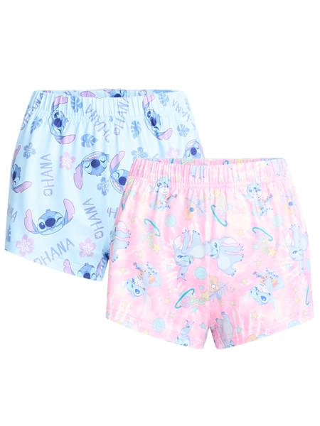 Stitch Women's and Women's Plus Jersey Sleep Shorts, 2-Pack, Sizes XS-3X