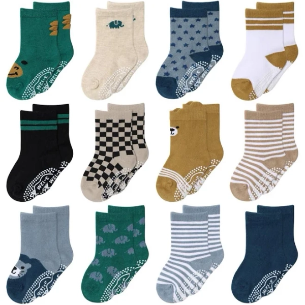 The Peanutshell Baby Boys 12-Pack Organic Cotton Crew Socks