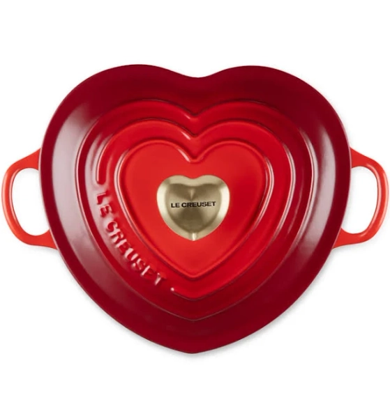 Le Creuset Shallow Heart Cocotte with Heart Knob