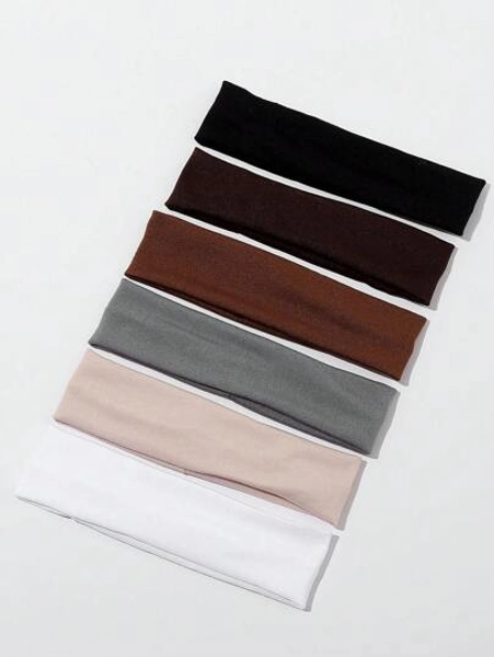 1pc/6pcs Lightweight Moisture-Wicking Non-Slip Solid Color Sports Headband Suitable For Daily Life And Exercises,Gym Hair Band Turban Headband Sweatband, School Stuff, College, Headbands Fall Winter Hair Accessories For Women For Vacation Outfits Woman Elegant Scarf Women Bandanas Soft Headwrap