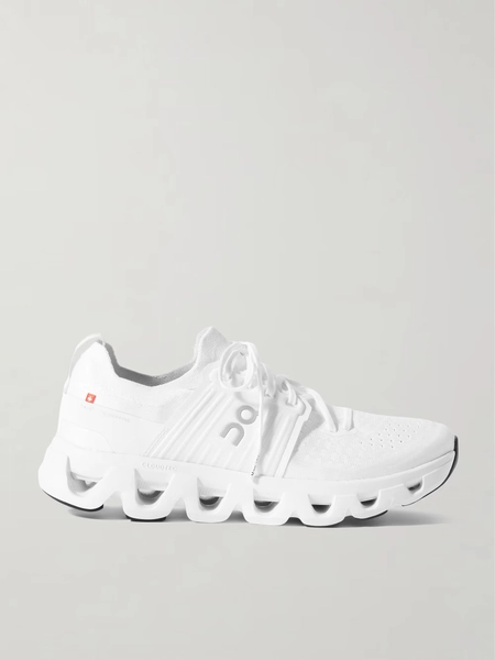 Cloudswift 4 Rubber-Trimmed Stretch-Knit Running Sneakers - white - US 7
