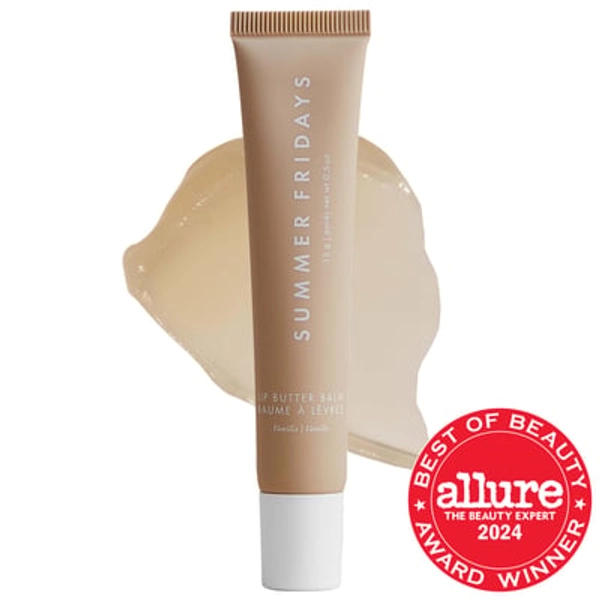 Summer Fridays Lip Butter Balm Treatment for Hydration + Nourishing Shine Vanilla - sheer clear .5 oz/ 15 g