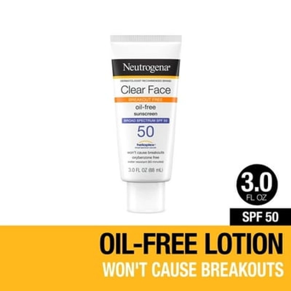 Johnson & Johnson Neutrogena Clear Face Liquid Lotion Sunscreen with SPF 50  3 fl. oz